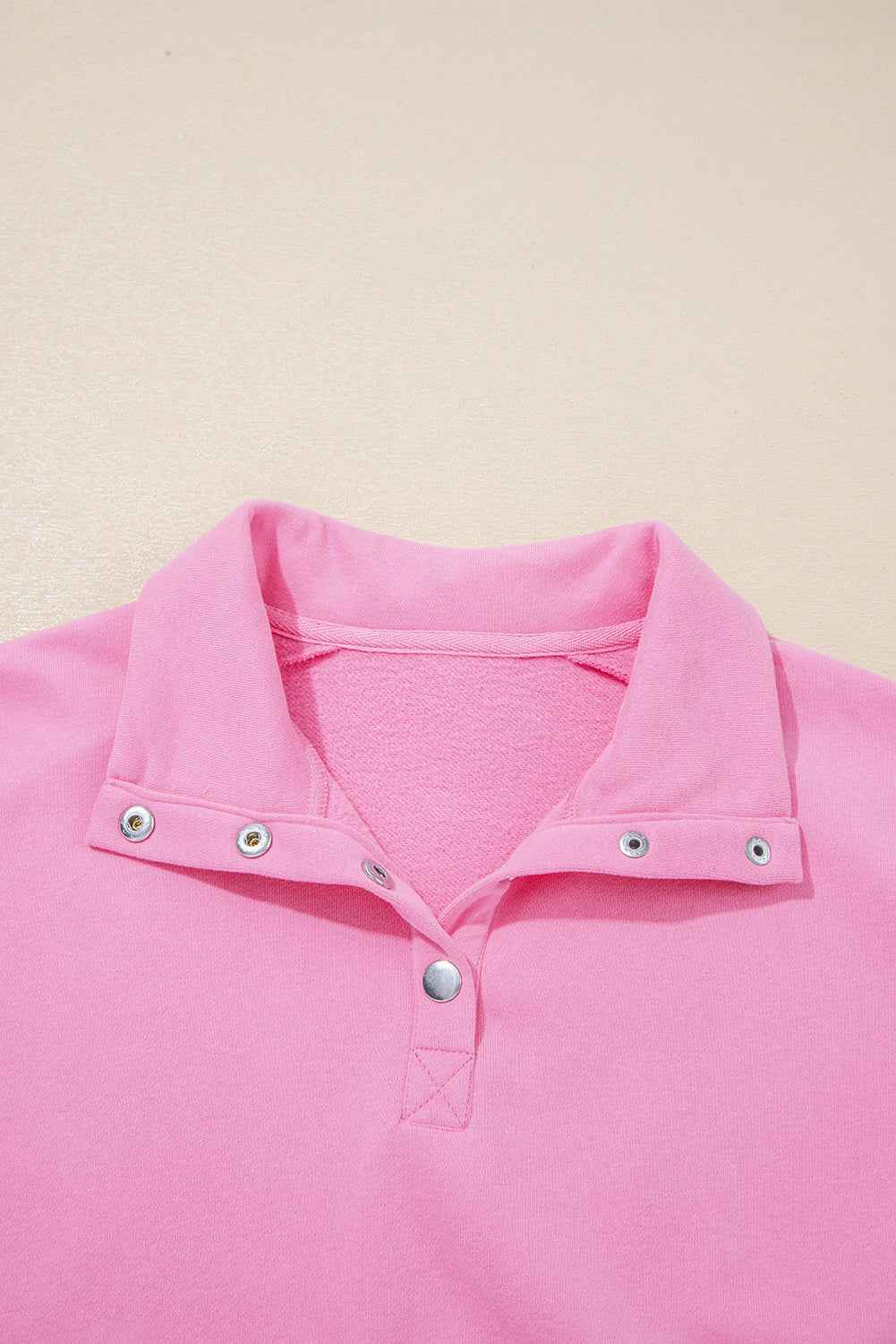 Yellow Cream Embroidered Flower Patchwork Snap Buttons Pullover Sweatshirt 9f8f23c75b8b1fc7