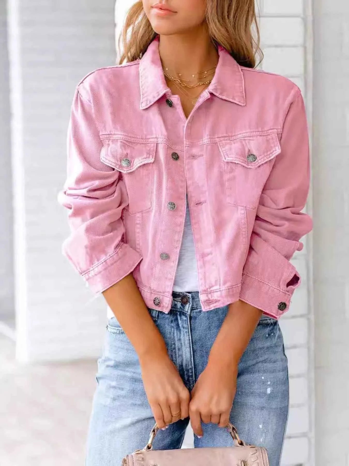 Button Up Long Sleeve Denim Jacket Blush Pink 9ff9694d-9185-45ff-a2a1-76f38cb4dccc-Max-Origin