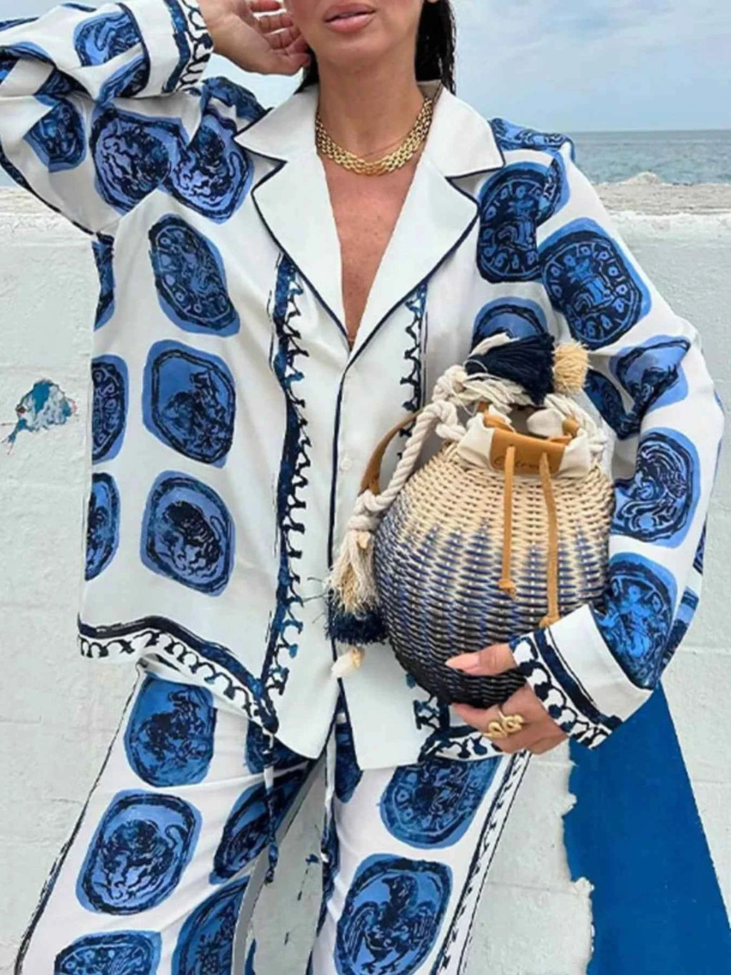 Printed Button Up Shirt and Pants Set Blue 9ffe55b9-ad8d-42cb-9477-e0905f22dea9-Max-Origin