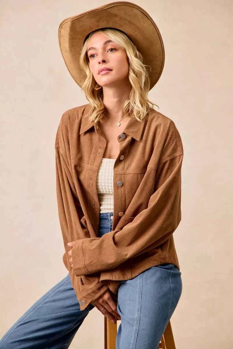 BiBi Corduroy Relaxed Fit Shacket with Back Pleat a020361bb6e8477ca176f38c1e47e1be-Max-Origin