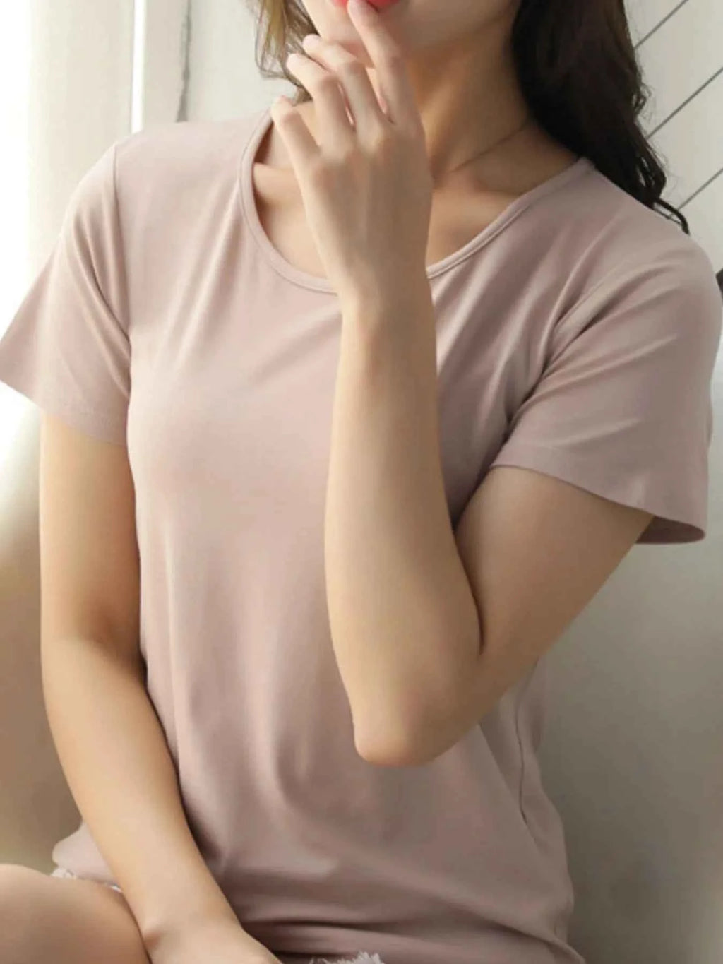 Round Neck Short Sleeve T-Shirt a02910dc-6cb5-4a25-bd4b-f860811df004-Max-Origin