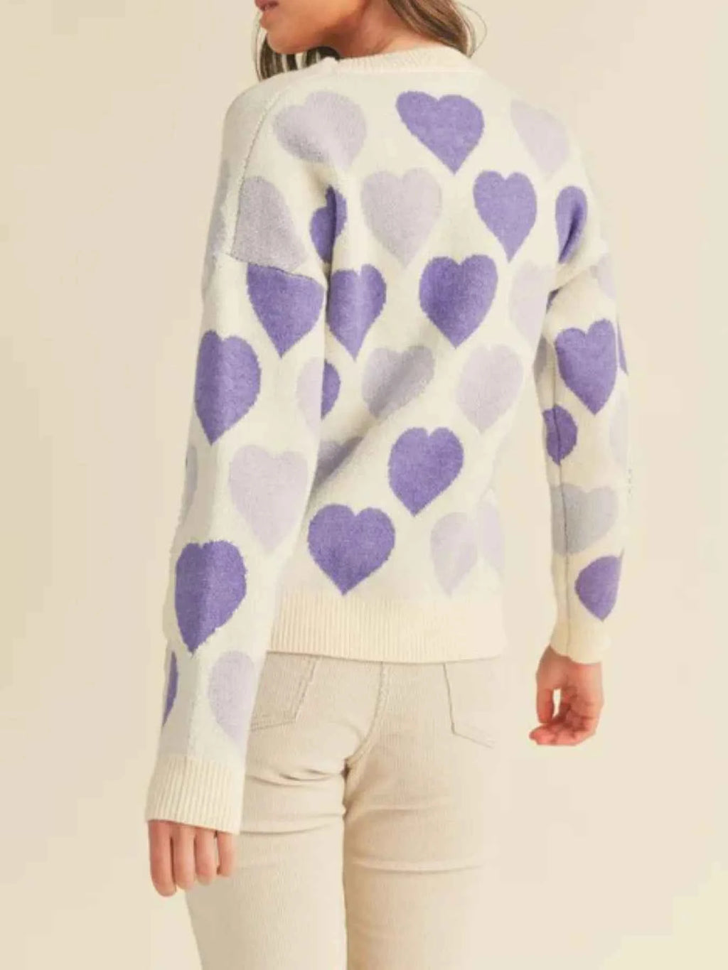 Heart Ribbed Hem Long Sleeve Sweater a037ca32-c38d-4694-9263-6c1f330b9c6c-Max-Origin