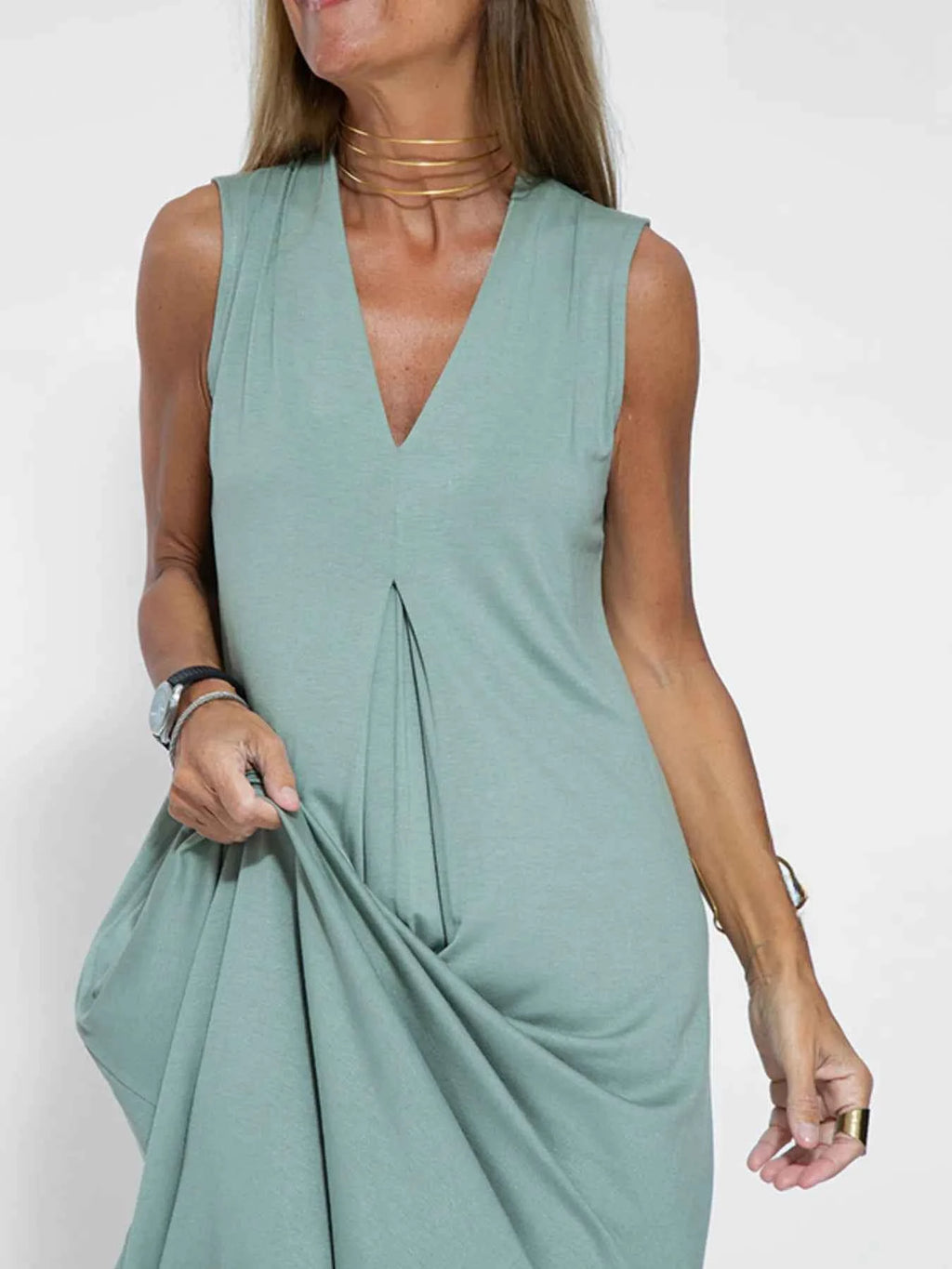 Full Size V-Neck Sleeveless Maxi Dress with Slit Plus Size Teal a084da0cb7b840358bc075c339cfcdfd-Max-Origin