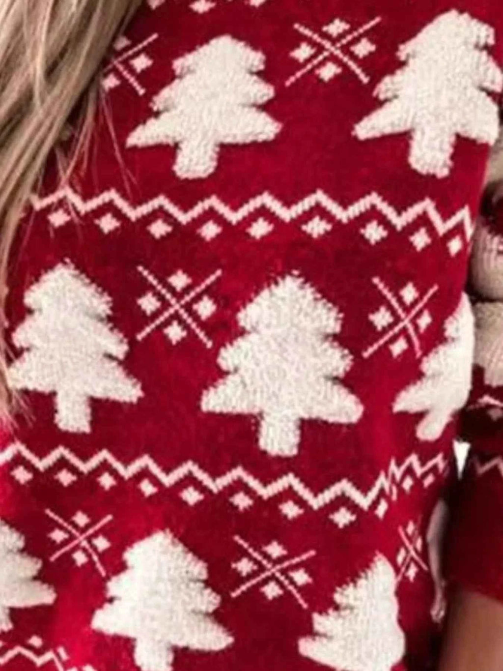 Christmas Tree Pattern Long Sleeve Sweater a08f5c8d-0fde-4ccf-a1d9-952c5bcb343c-Max-Origin