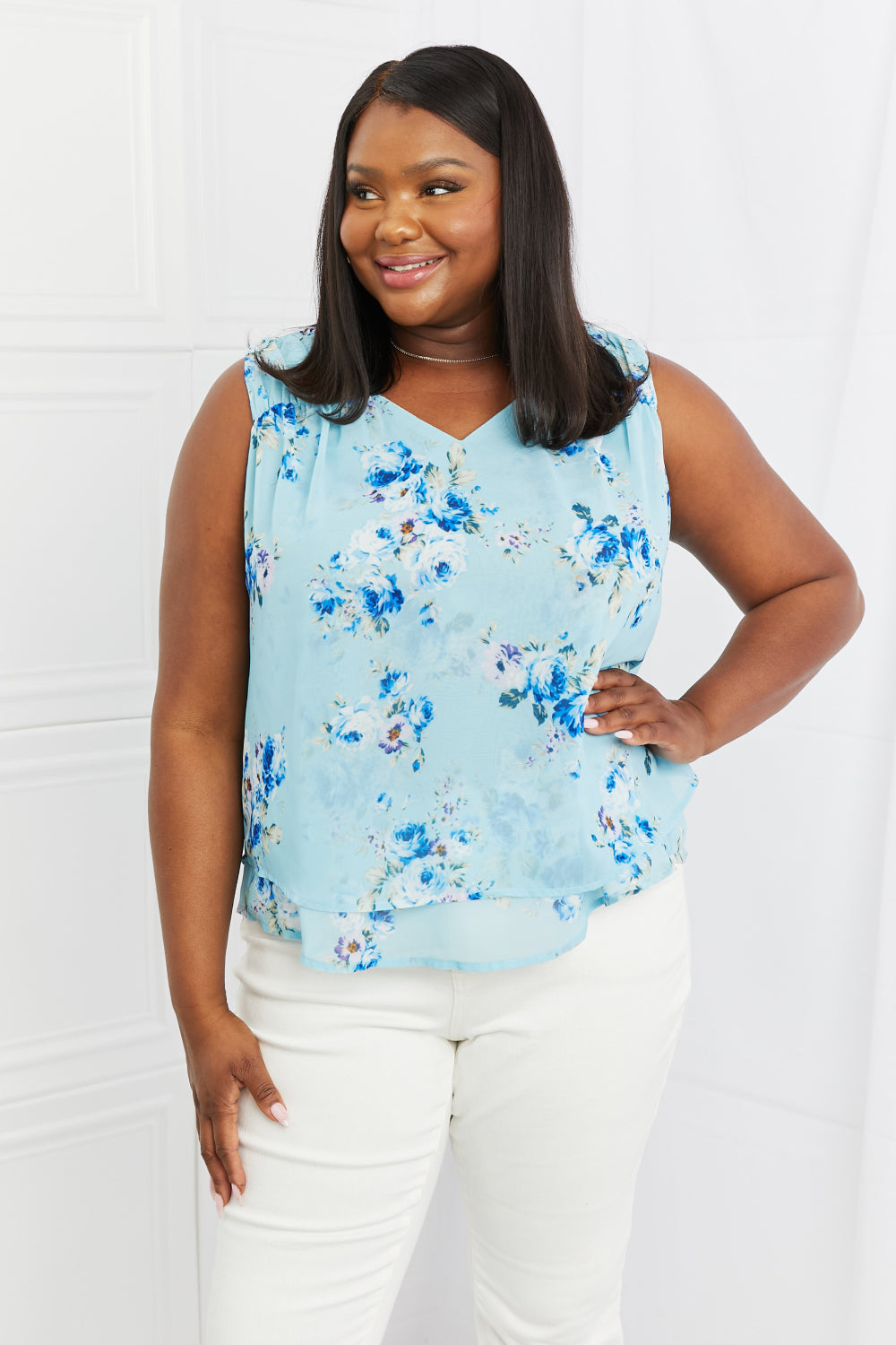 Sew In Love Off To Brunch Full Size Floral Tank Top a0940e429bc747759f97c460244601ad-Max