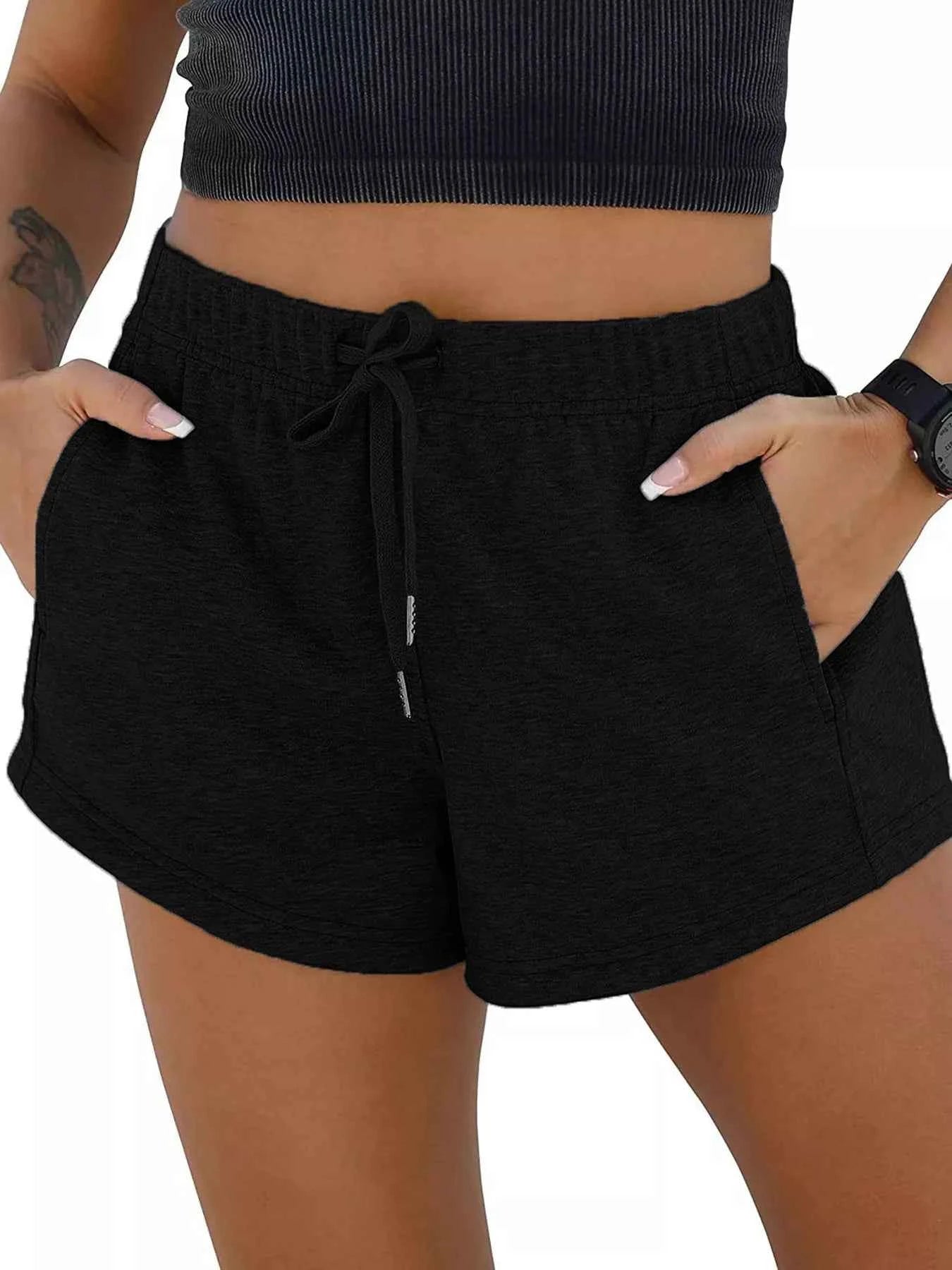 Drawstring Shorts with Pockets Black a0a88409cf754708be2ad81bba595cad-Max-Origin