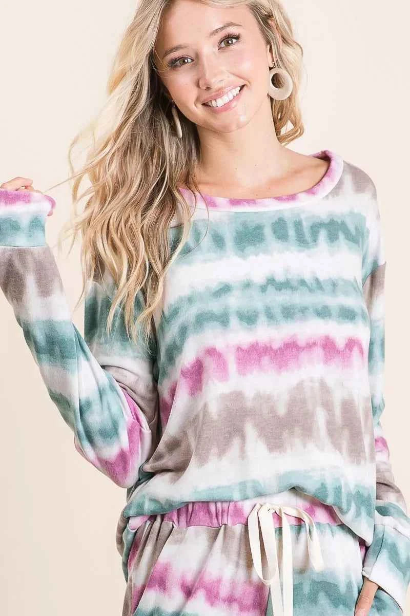 BiBi Tie Dye Print Terry Sweatshirt a0c4e562d3a14699b3fd38b78fd525c6-Max-Origin