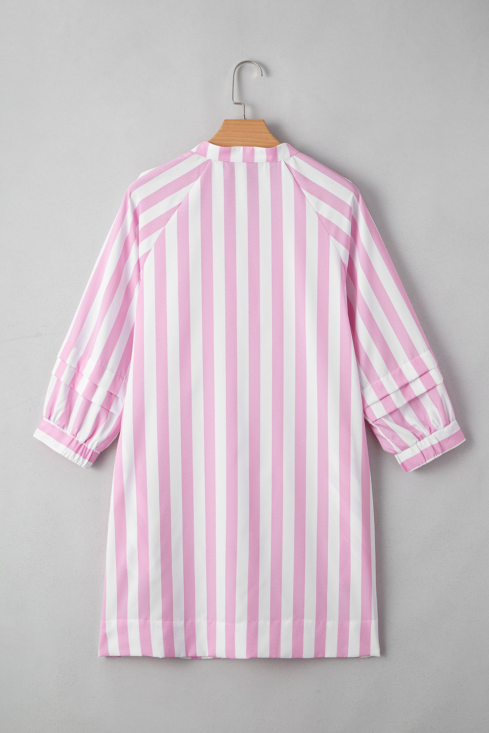 Rose Striped Long Sleeve Buttons Loose Mini Dress a1483d86ab773332