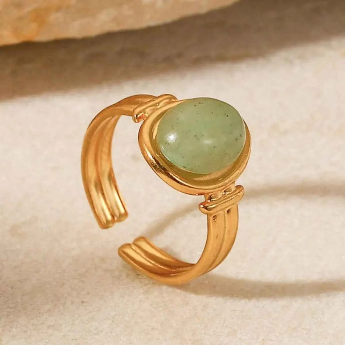 Vintage Natural Stone Gold Plated Adjustable Ring a180184c-2403-4a06-94b3-ebc0dd78d20f-Max-Origin