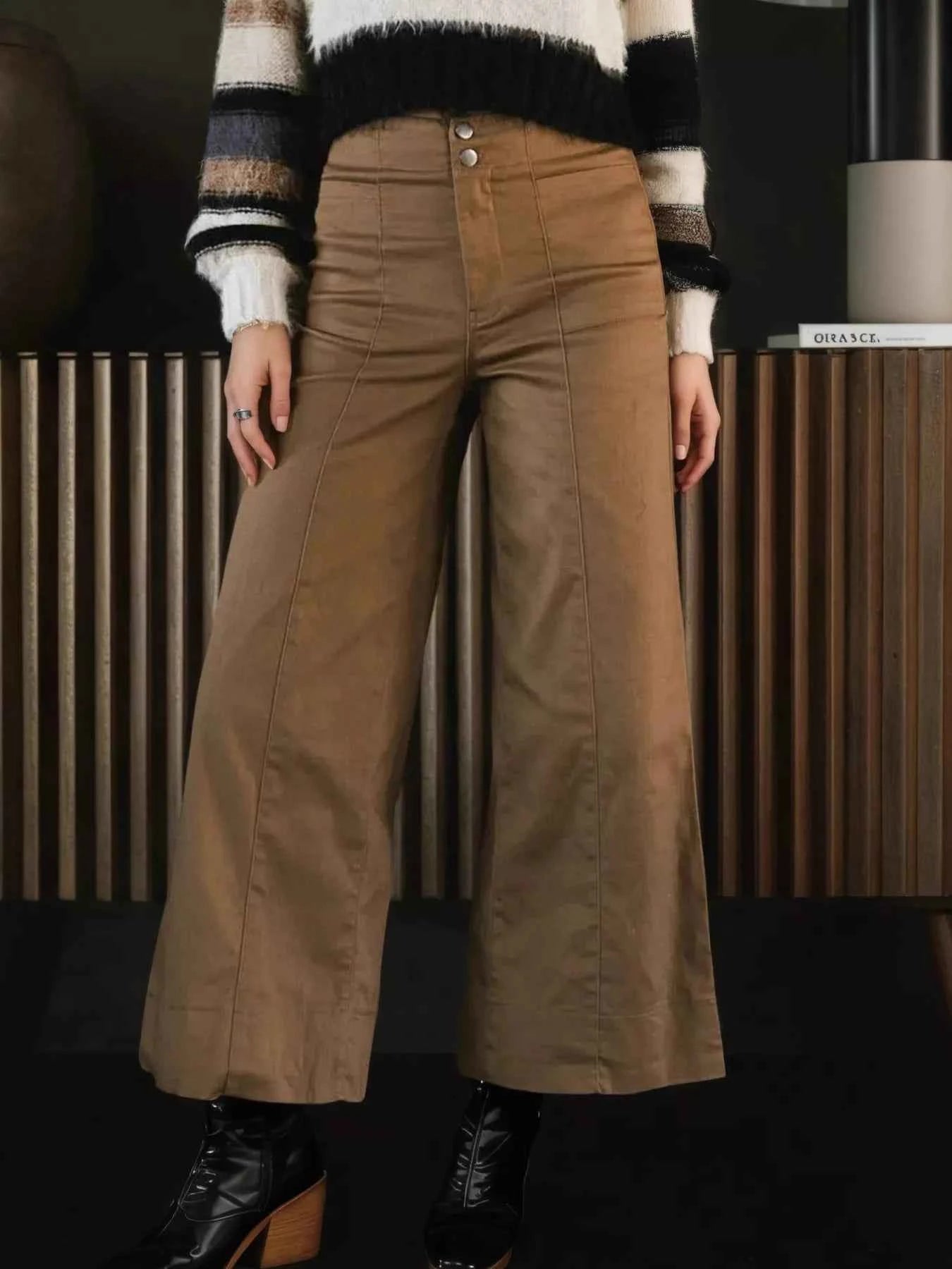 High-Waisted Wide Leg Cropped Pants Coffee Brown a1922a4630f54b56b154d0553696c86f-Max-Origin