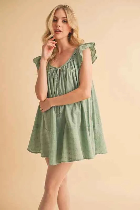 Aemi+Co Ruffled Cap Sleeve Cotton Tunic Mini Dress a1938c105458402486defe5fe7aa61c5-Max-Origin