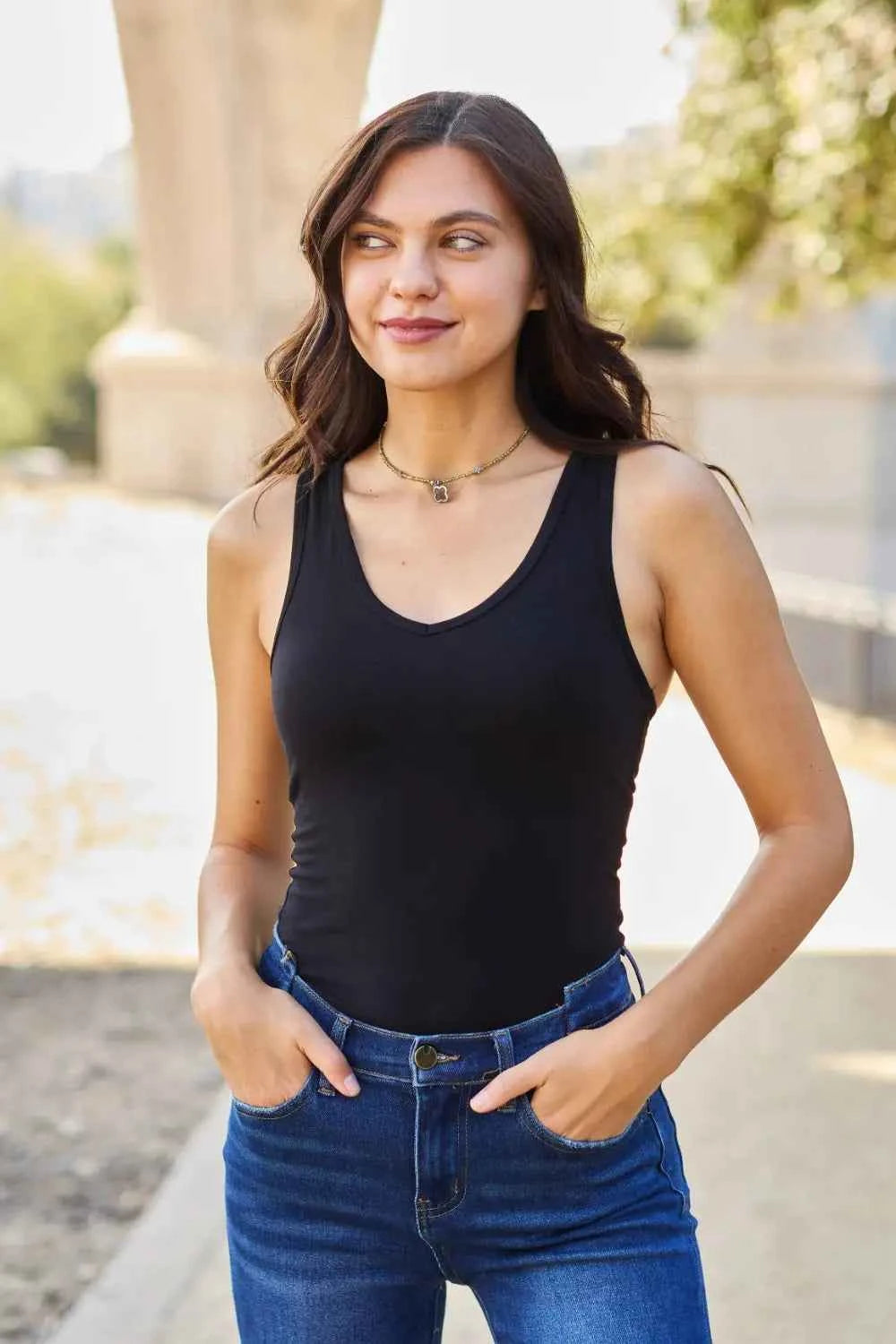 Zenana Racerback Tank Bodysuit a1991878905d4b79856f82d83155654b-Max