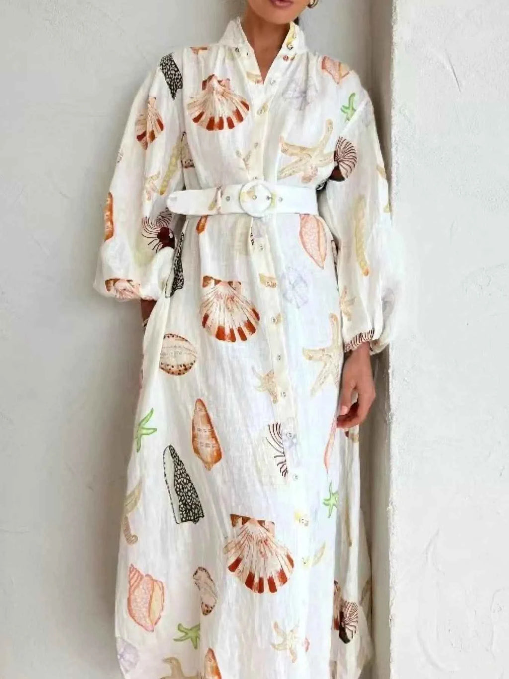 Printed Balloon Sleeve Maxi Shirt Dress a1b1cf32-4a6c-4a22-b62a-90e6e7738f43-Max-Origin