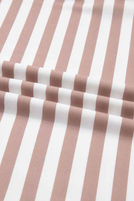 Plus Size Stripe Contrast Trim Pullover and Shorts