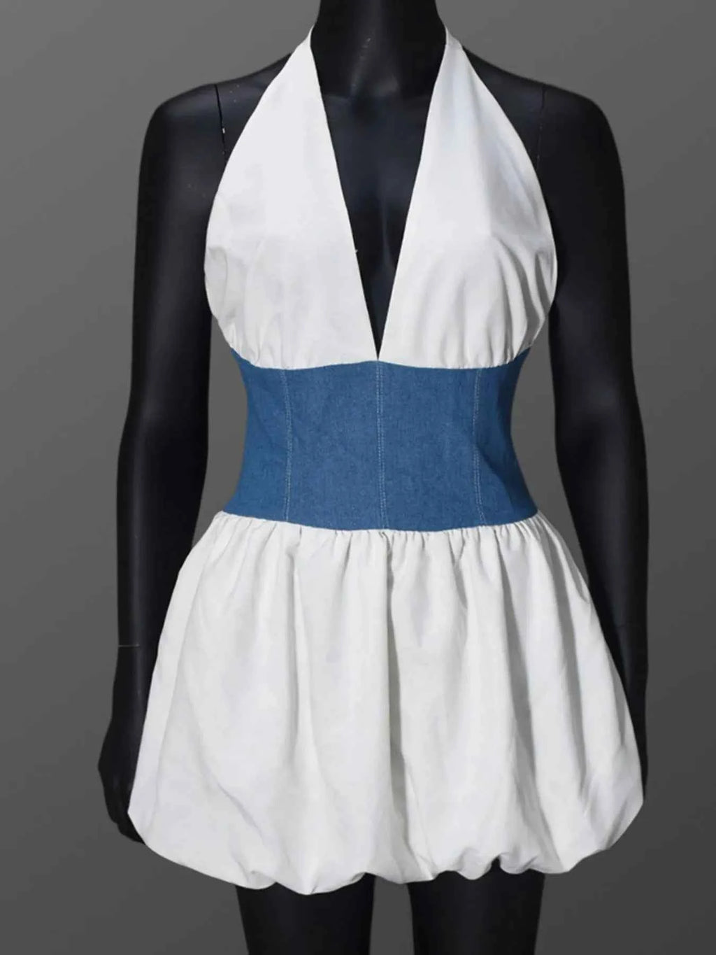 Halter Deep V-Neck Color Block Mini Dress a1d38140-ec4d-4d0b-8994-079951a35891-Max-Origin