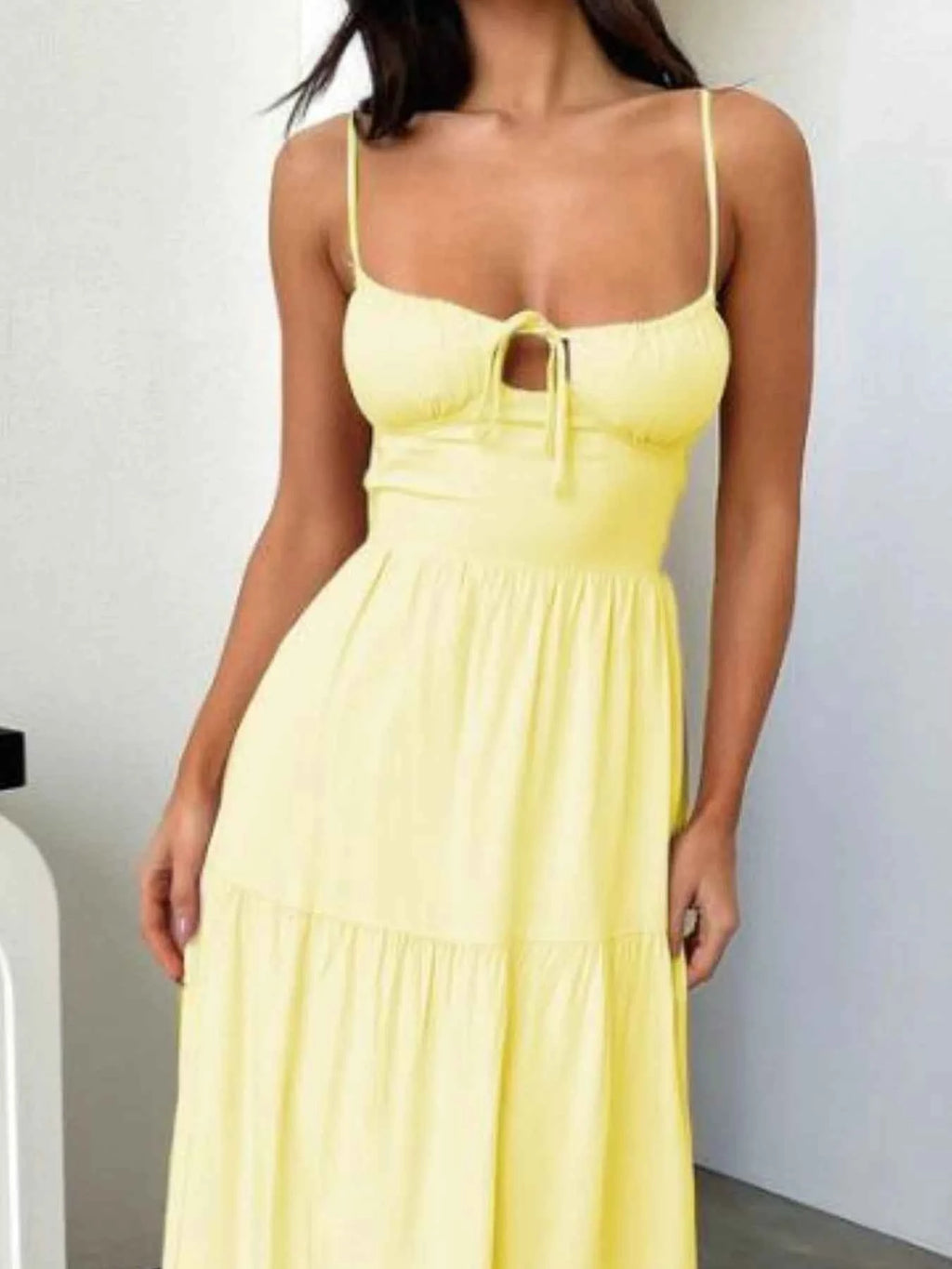 Tiered Lace Up Spaghetti Straps Maxi Dress a1fe09c0-e0dd-44db-898b-60e14b15ae74-Max-Origin