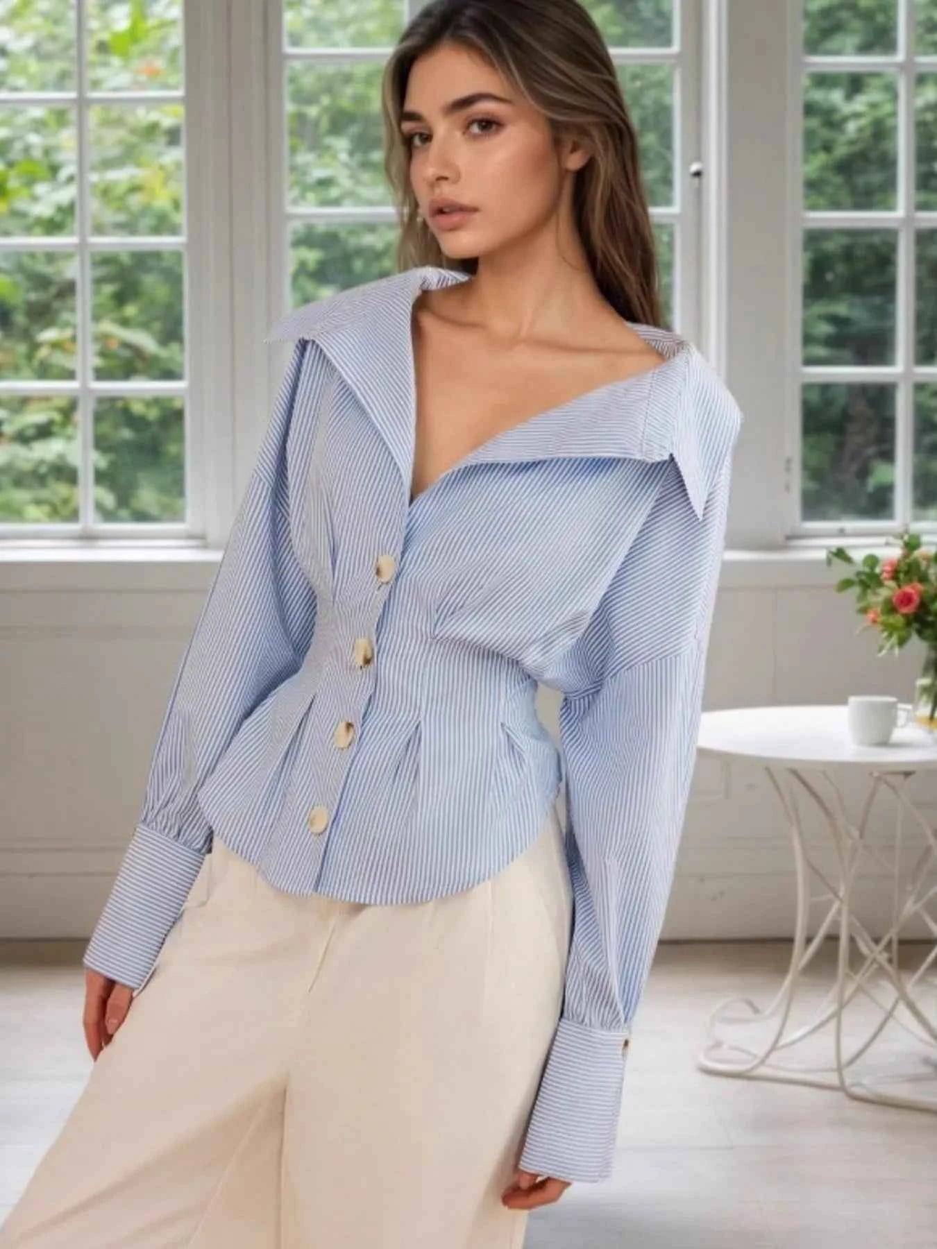 Striped Button-Up Long Sleeve Shirt a208e6c7d19043b8ad059f90a55eec66-Max-Origin