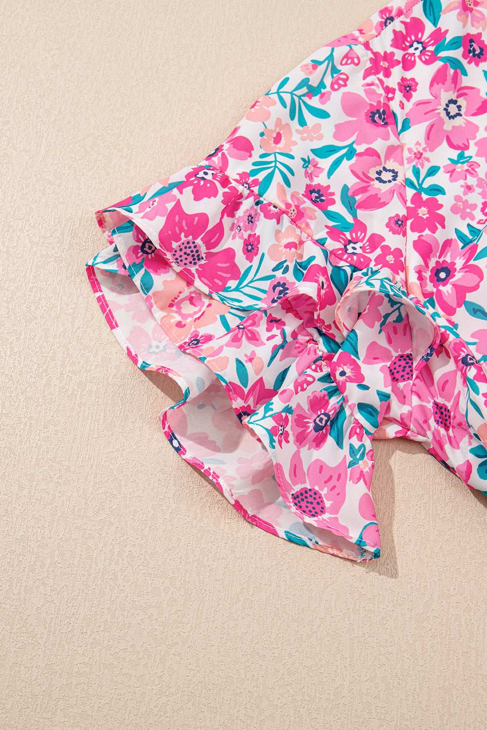 White Plus Size Floral Print Ruffle Short Sleeve Flare Dress a28711657da4d88a-_7