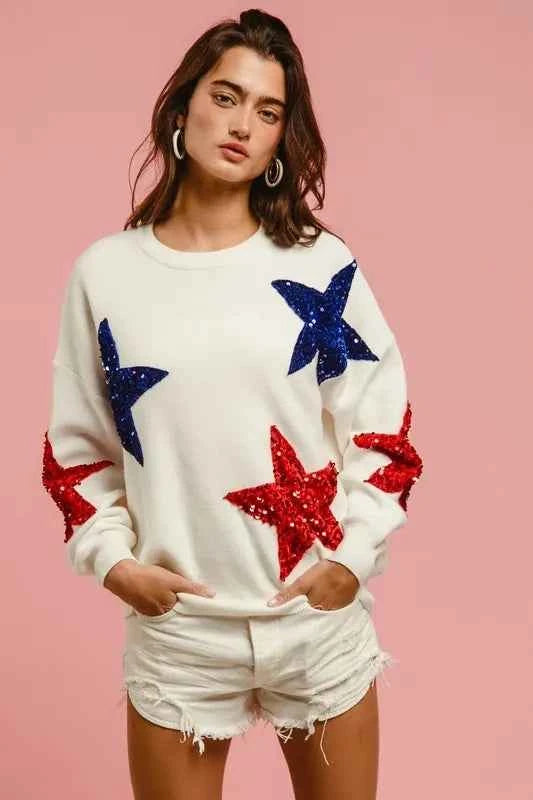 BiBi Velvet Sequin Star Patches Sweater Top a29dc3bb29b14398b74d57121ccbb7c0-Max-Origin