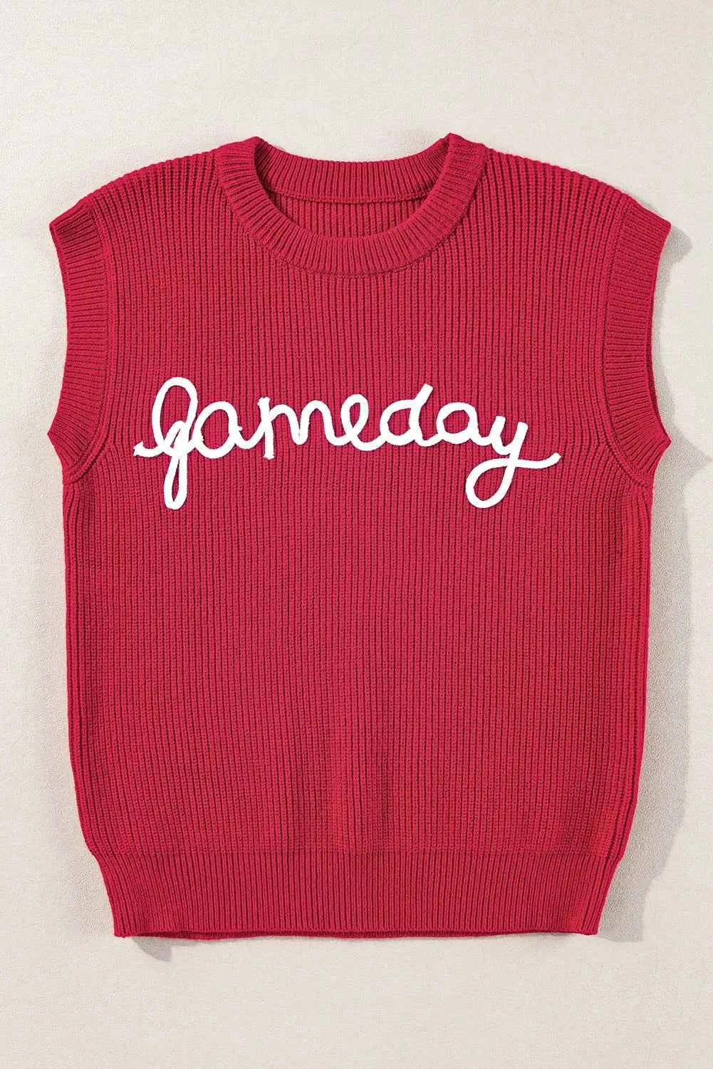 GAME DAY Round Neck Sweater Vest a2c5eedc-755b-4a38-bd65-edabd6db1d3c-Max