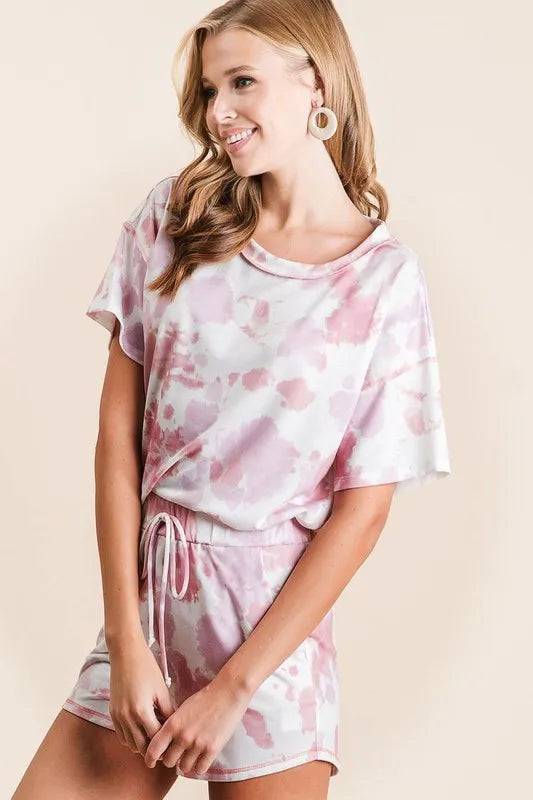 BiBi Tie Dye Print Terry Shorts With Side Pockets a2d985e5cb8e4760836ece20565b69fa-Max-Origin