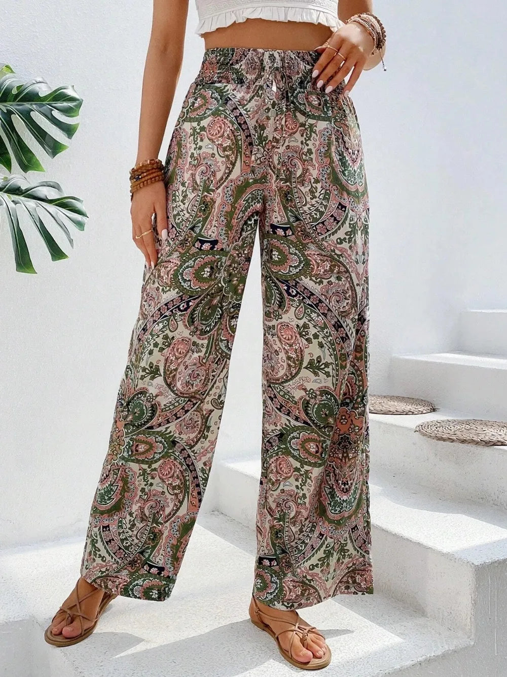 Printed Wide Leg Pants a2e56ab3-b31e-4ce2-9821-e84c09a953e0-Max