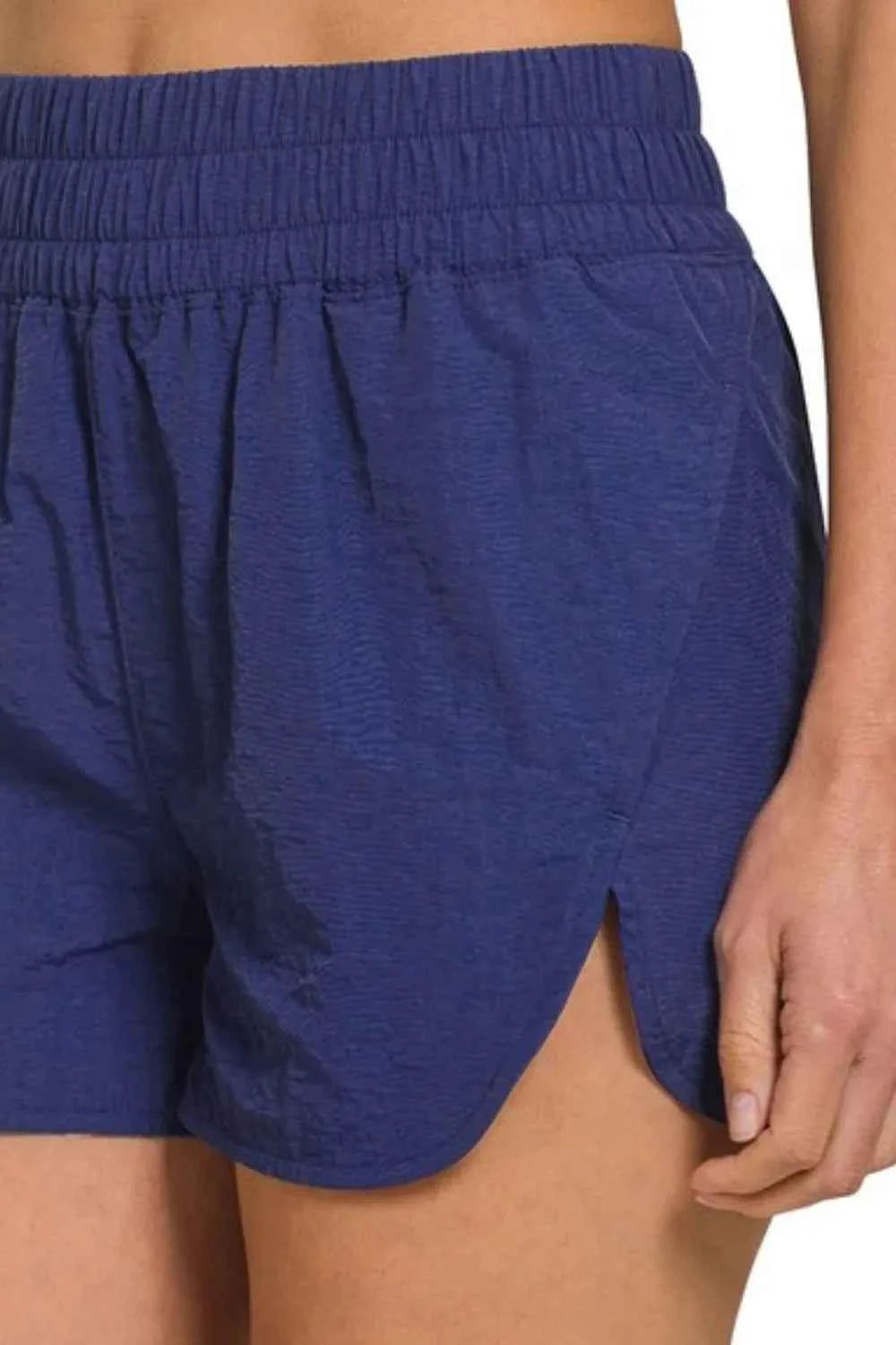 Zenana Windbreaker Smocked Waistband Running Shorts a2eb136c-f424-4997-a451-38d59c99d0ed-Max-Origin