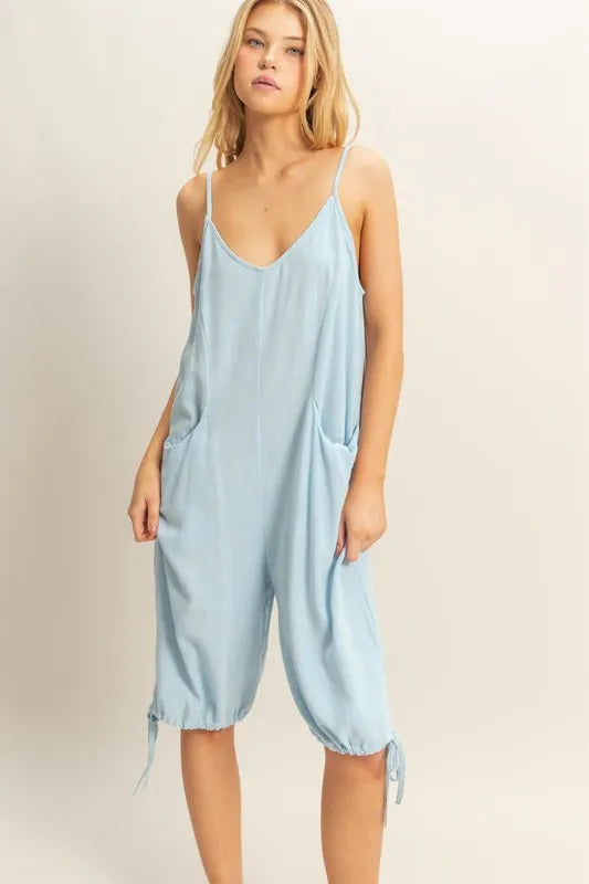 HYFVE V-Neck Pocket Detail Side Tie Hem Romper L.BLUE a2f55520689544f09168dc42fa2aeee0-Max-Origin