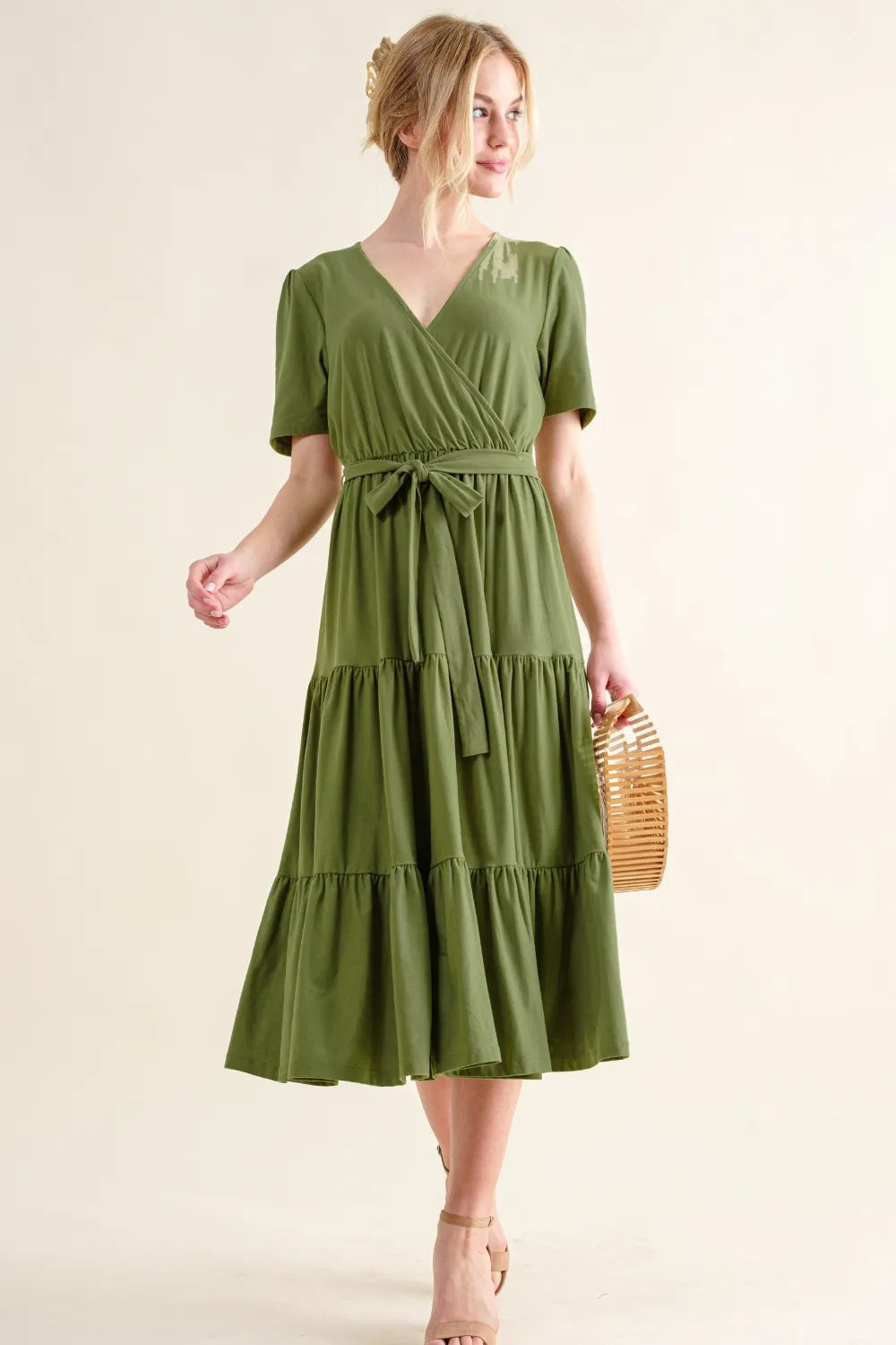 And The Why Soft Short Sleeve Tiered Midi Dress a3393010-8efc-40ac-be41-52d7695cadf3-Max
