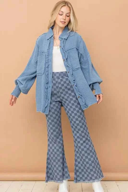 And The Why Checkerboard High Waist Bell Pants DENIM a3d35f5414624bc8bff1eb55f5b4c48a-Max-Origin