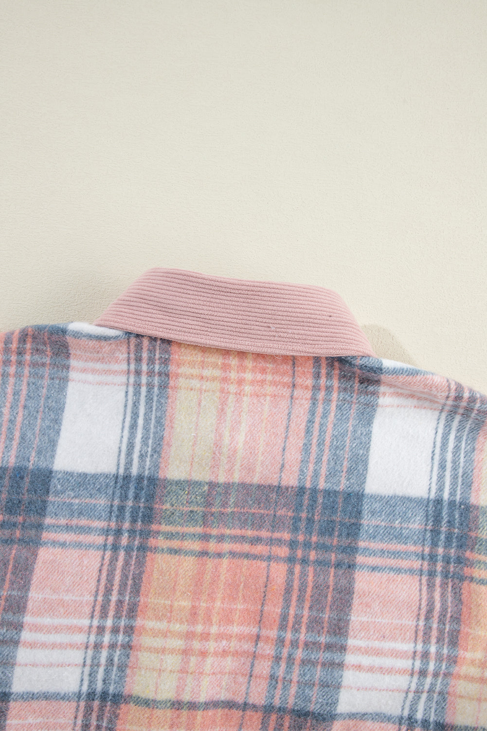 Cinnamon Plaid Corduroy Patchwork Pocket Loose Shacket a3db2f82818951ea