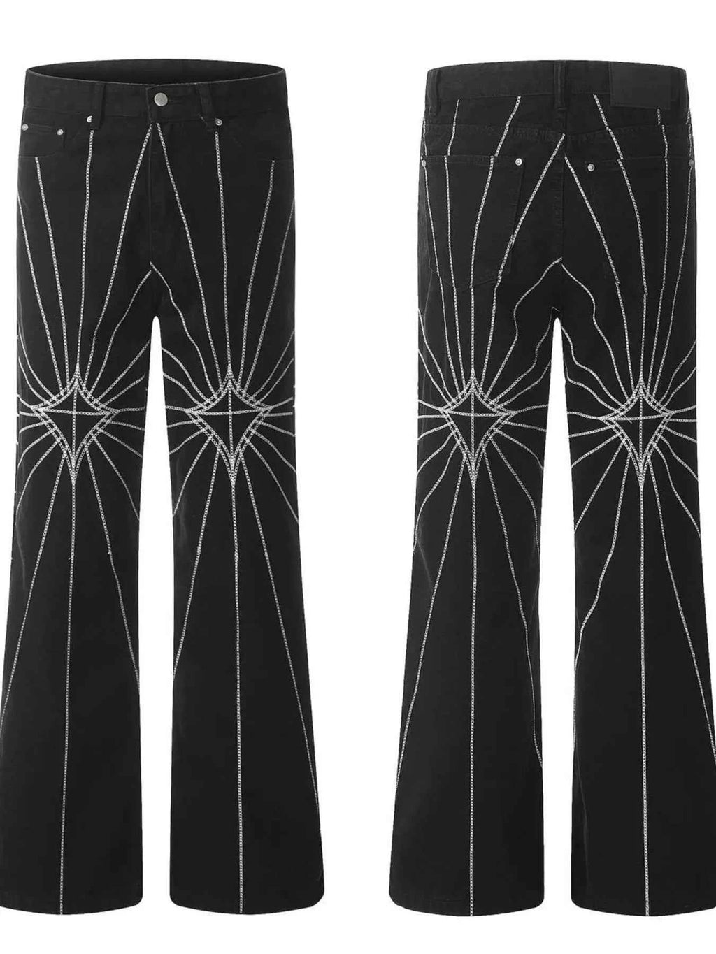 Men's Spider Web Embroidered Flared Jeans a4c1a864dff3403eb1f1bdf7aad45562-Max-Origin