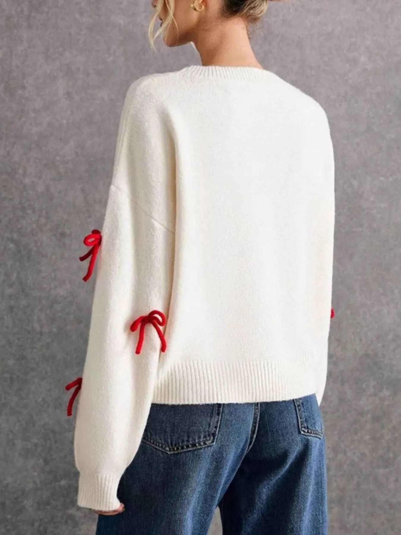 Bow Contrast Round Neck Long Sleeve Sweater a4cfd97f-270c-4ac7-b19c-48a6945a97b2-Max-Origin