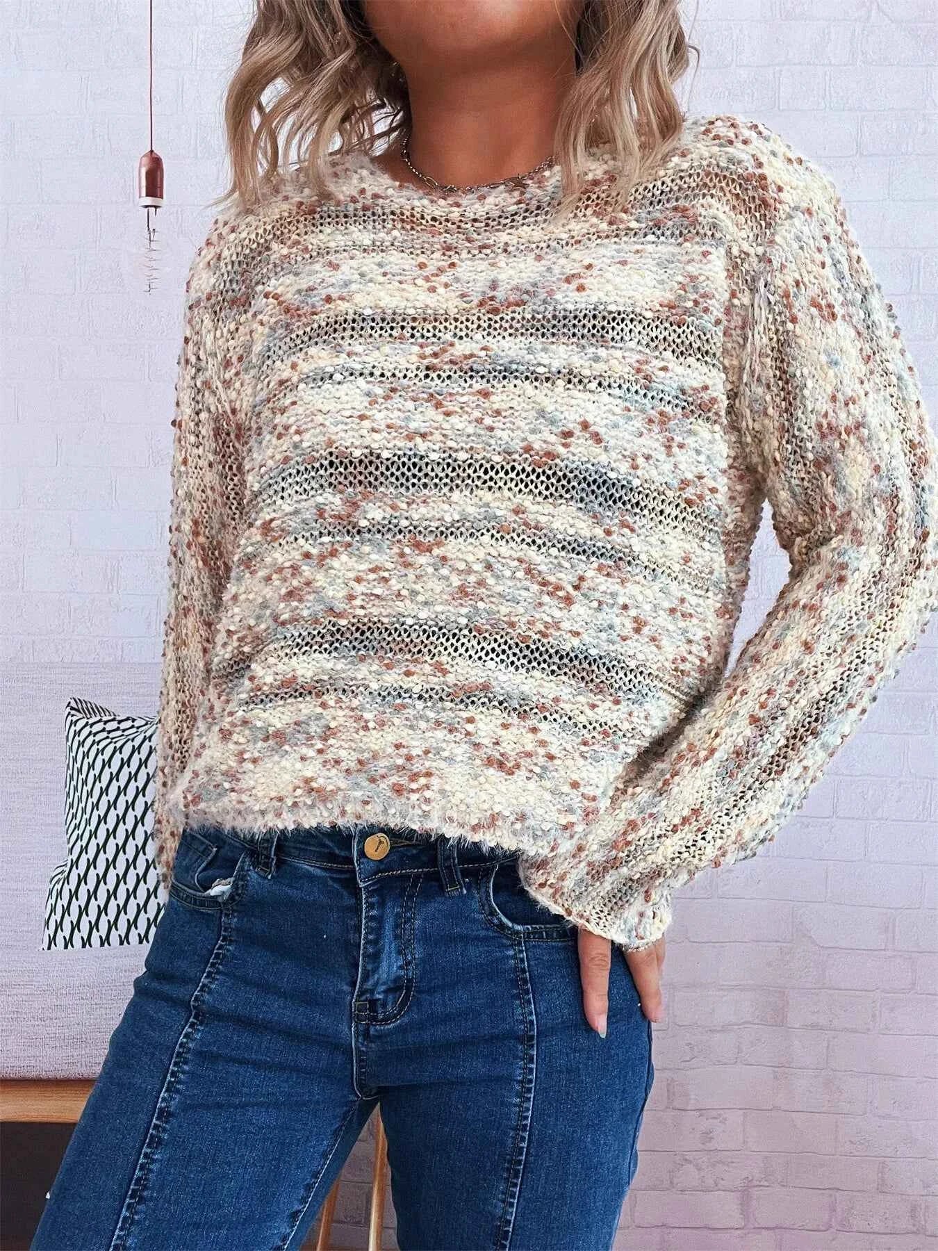 Round Neck Long Sleeve Sweater a4fe1a77c0264ed395561c3223e3c444-Max-Origin