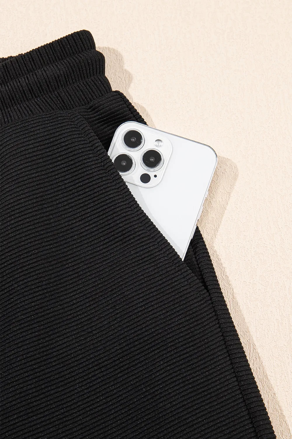 Textured Ruffled Sleeve Zipped Top and Wide Leg Pants Set a509d2f3-2915-46e8-bc69-819c04c2643c-Max-Origin