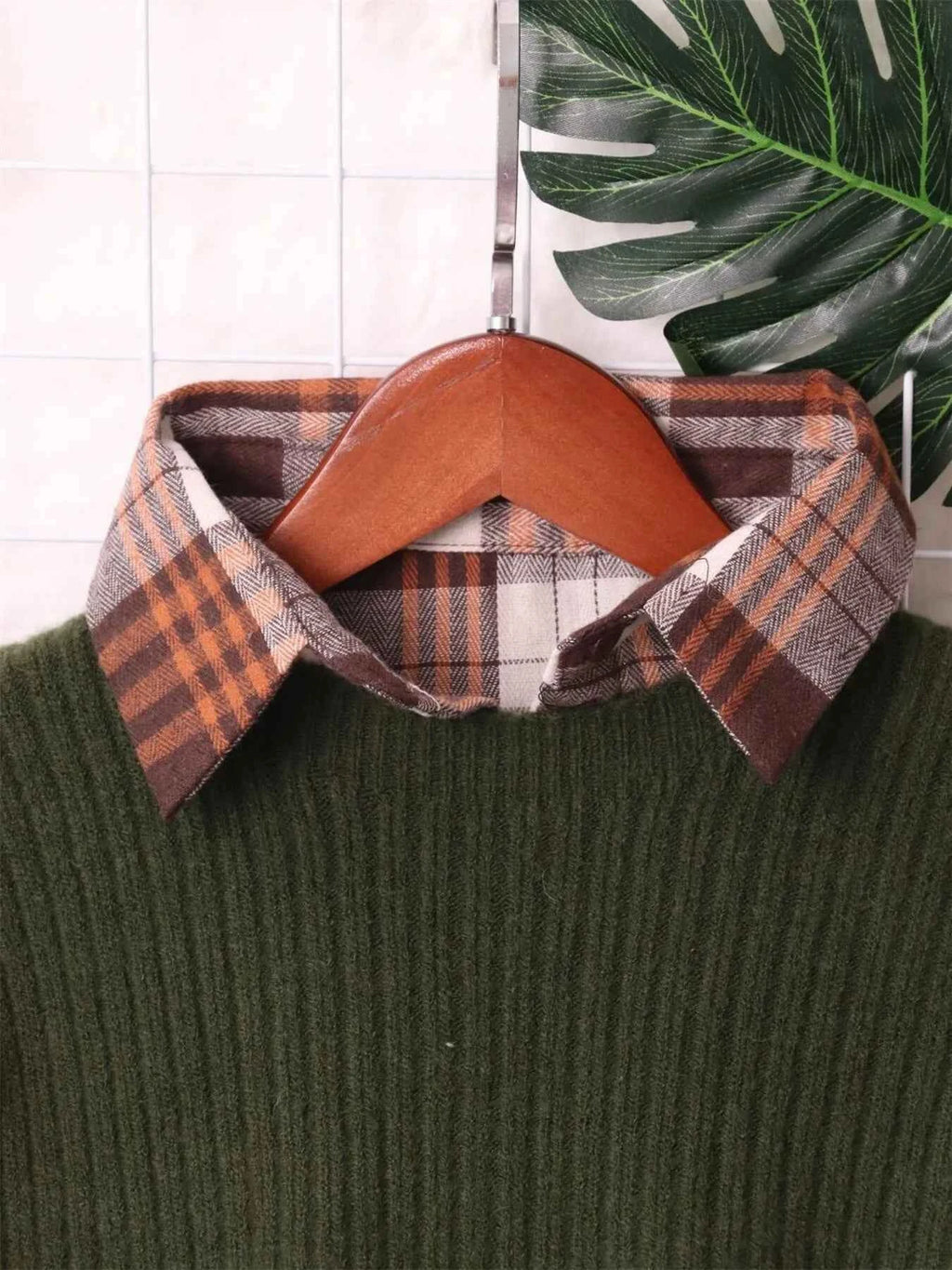Plaid Long Sleeve Sweater Dress a5301f1d408b45ab8c871b36afcd5794-Max-Origin