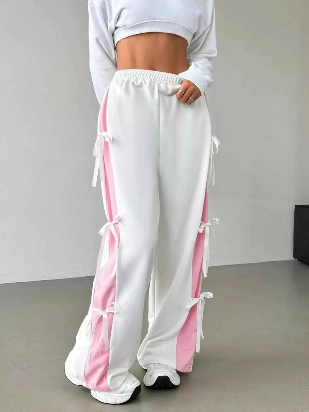 Side Tie Contrast Wide Leg Pants a5598bdcf23540078c32c128d01ec399-Max-Origin