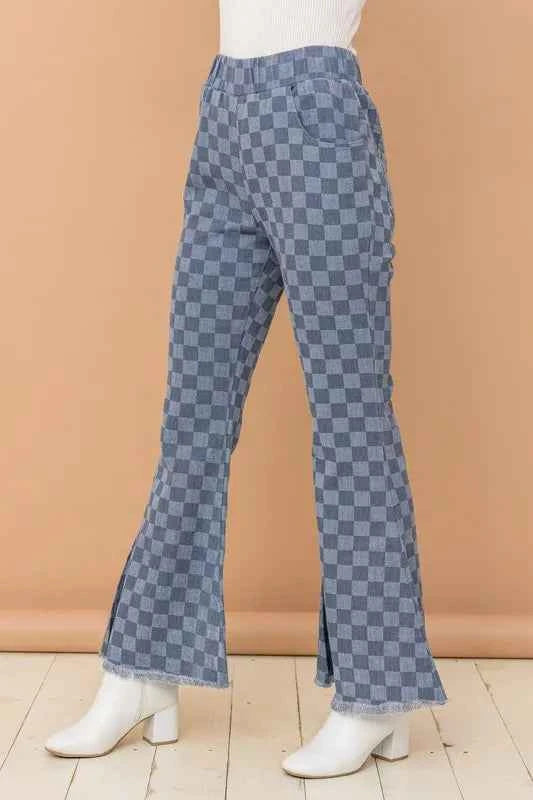 And The Why Checkerboard High Waist Bell Pants a5748a4ac76c4ba28b2298e90184ec24-Max-Origin