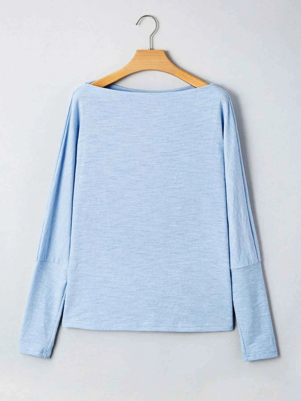 Solid Color Batwing Long Sleeve Top a5d2a262cc1144e5a4bd0b81953bbce3-Max-Origin