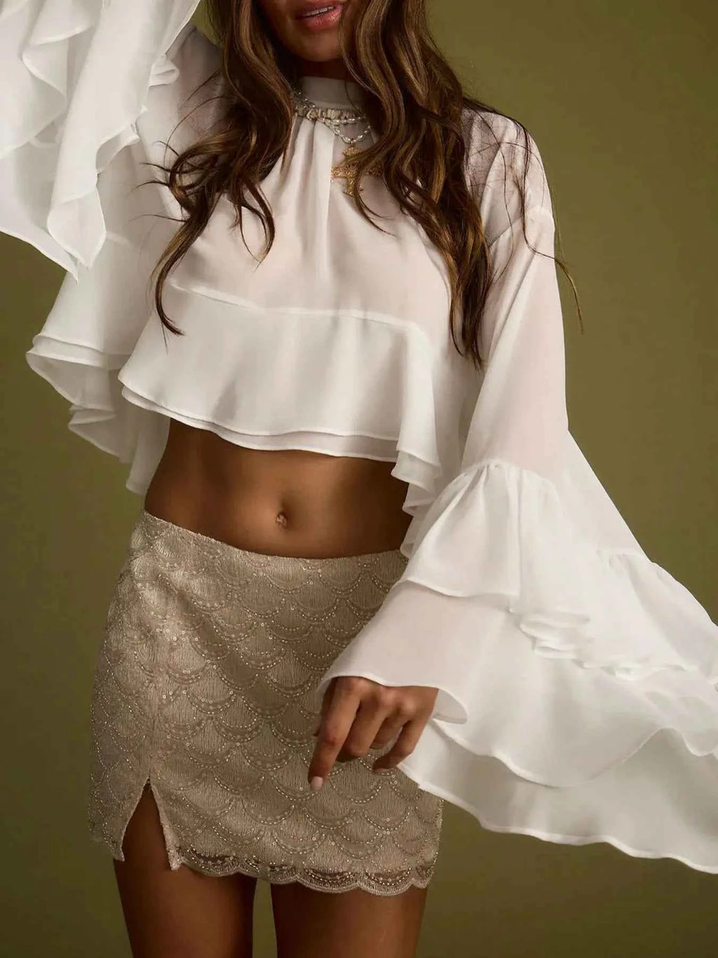 Ruffle Bell Sleeve Blouse a5eb39ac-a420-462a-86d2-577370f28b22-Max-Origin