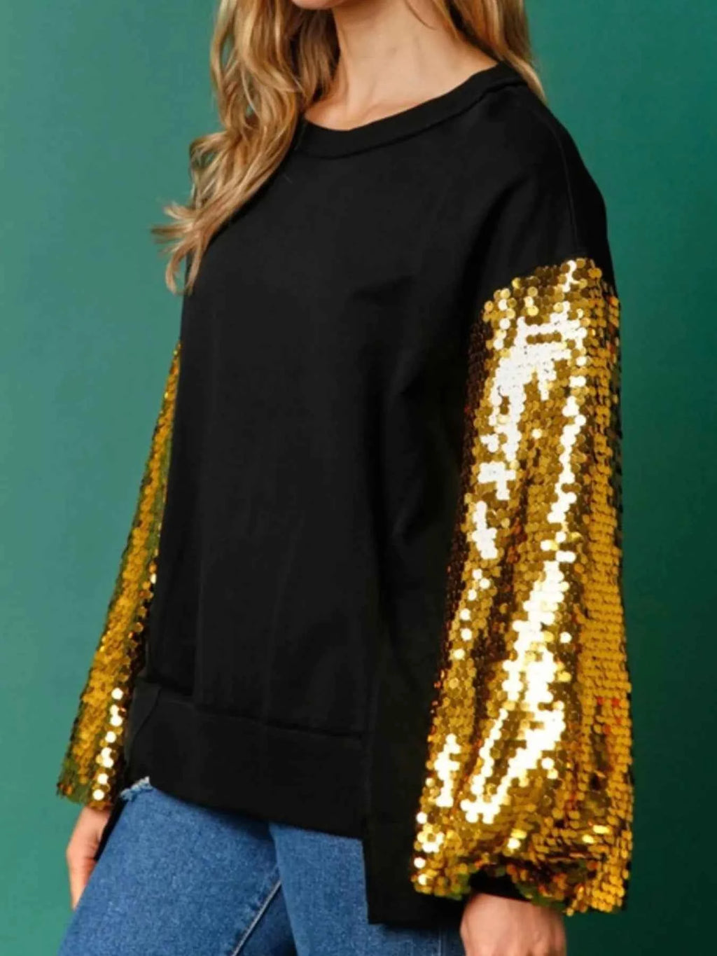 Sequin Long Sleeve Round Neck Sweatshirt a60cb03d-86ff-46c0-9acd-21bace212cb8-Max-Origin