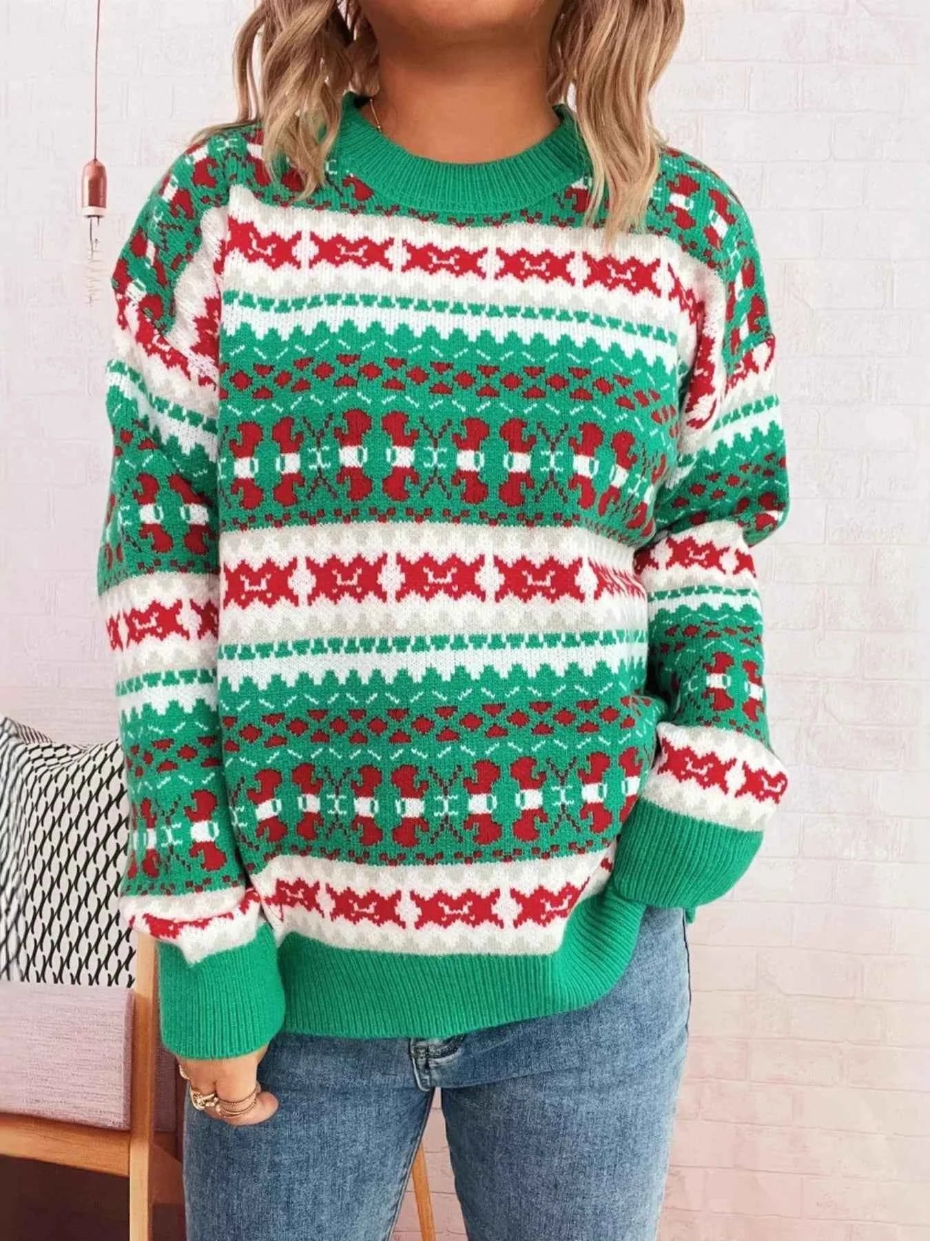 Round Neck Dropped Shoulder Sweater a61595752ffd4643aa91da49519f9ae5-Max-Origin