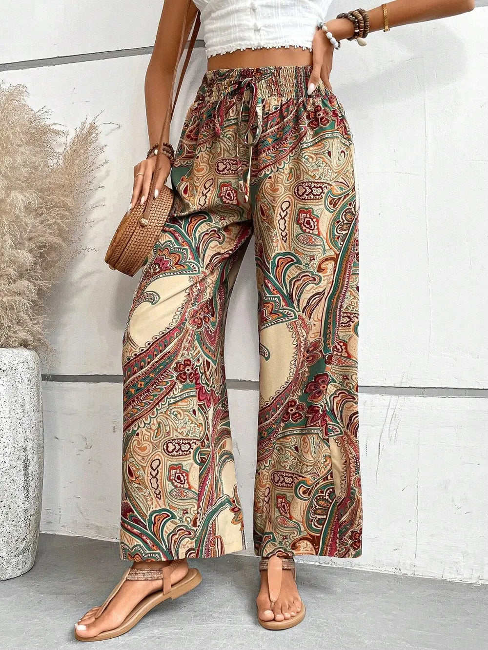Printed Wide Leg Pants a633e605-cfbb-41e6-b6f1-5c52a57533d8-Max