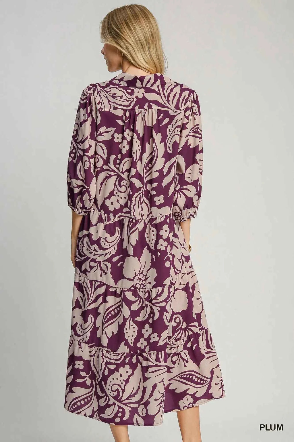 Umgee Floral Print Tiered Midi Dress a6514cff-968c-4eca-a873-2030ca16dc77-Max-Origin