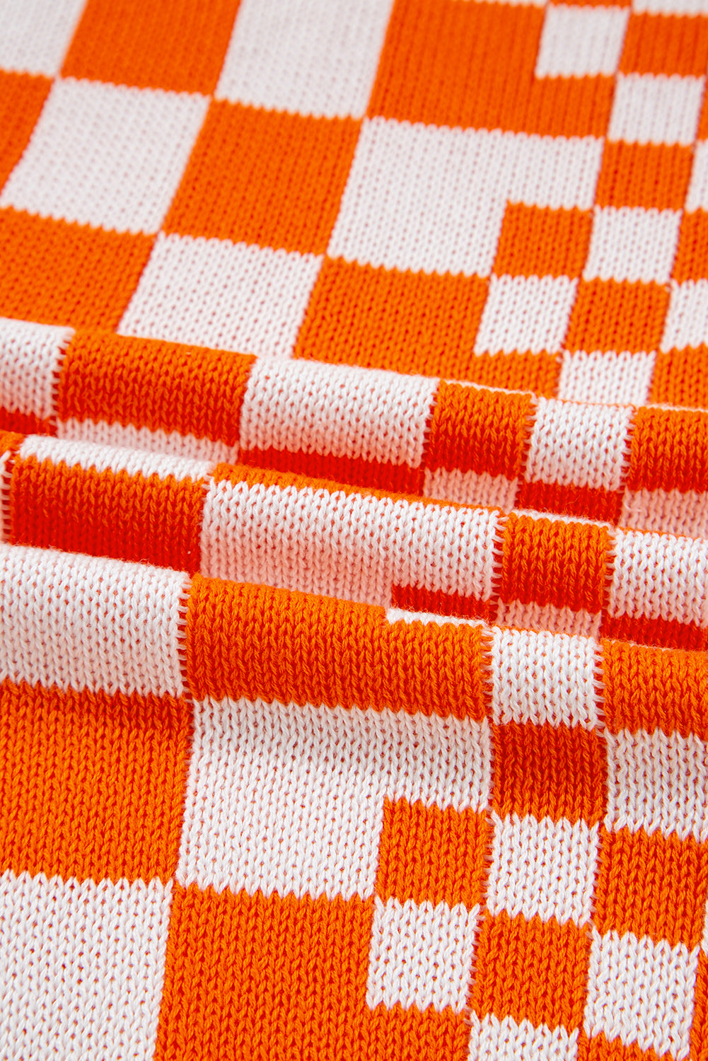 Orange Checkered Open Front Drop Shoulder Cardigan a67cd04de3eb880c