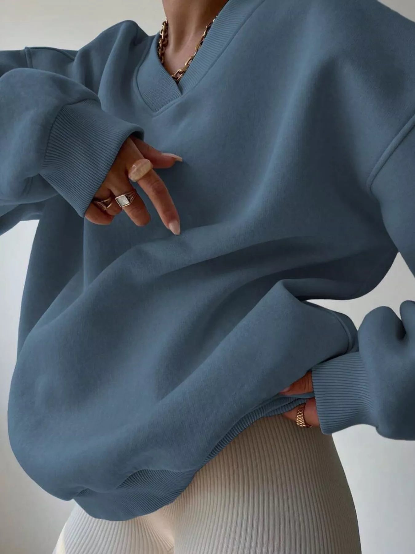 Dropped Shoulder Long Sleeve Oversized Sweatshirt a69d5b5a010c4121ab4d30f7efec2983-Max-Origin