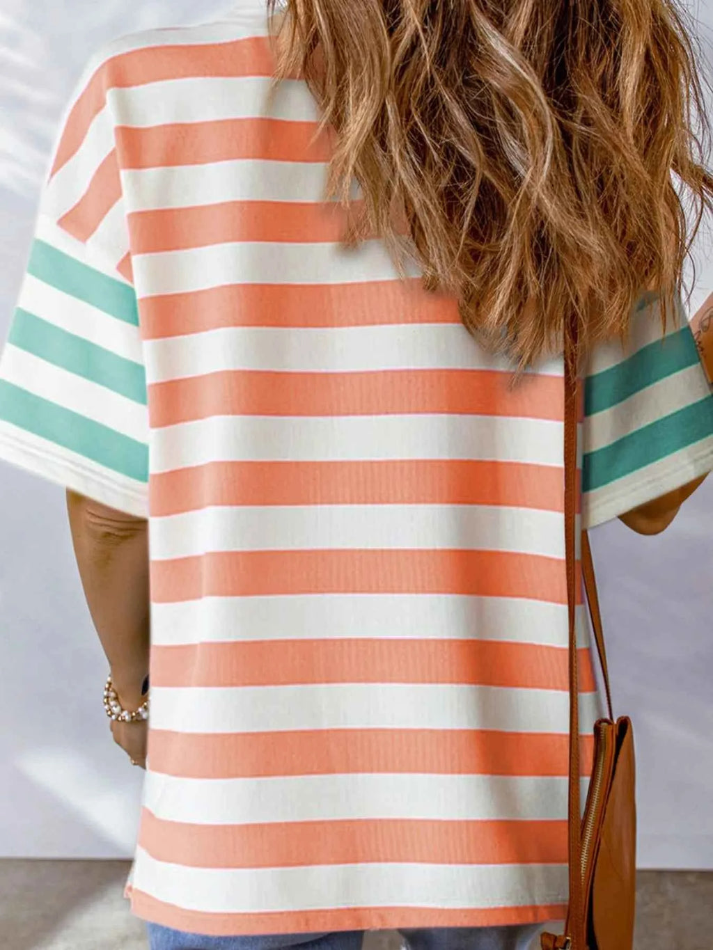Striped Oversized Short Sleeve T-Shirt a6a3a5cf-e27e-49c5-8719-ad40712d35cc-Max-Origin
