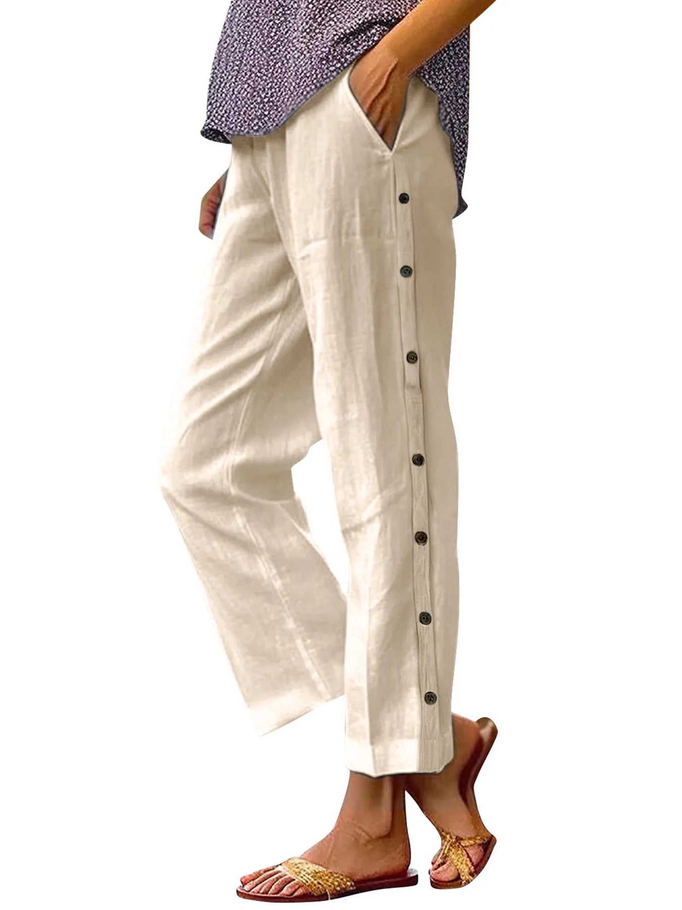 Full Size Side Decor Button Casual Wide Leg Pants Plus Size a6af5ce77a864cf7959dfc0d64d26b79-Max-Origin
