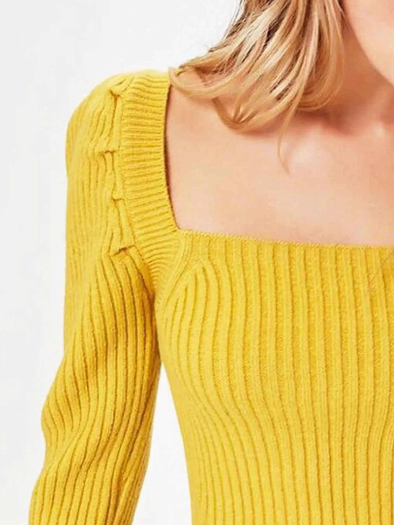 Ribbed Square Neck Long Sleeve Sweater a6ed4e4d-c62b-4ef9-9c81-eca141eedd84-Max-Origin