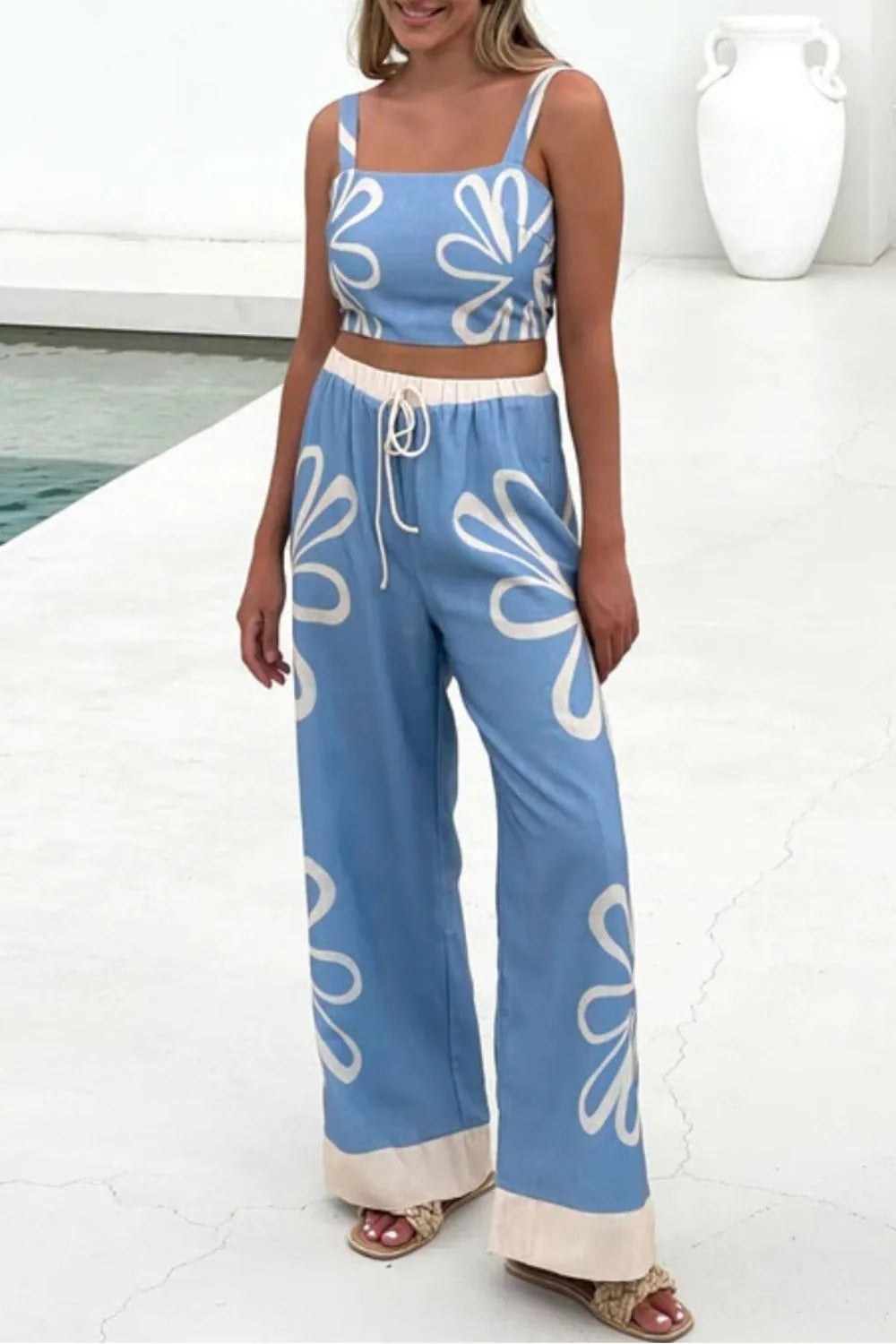 Smocked Square Neck Cami and Pants Set a7349a5b-1185-4067-afea-395b279e4593-Max-Origin